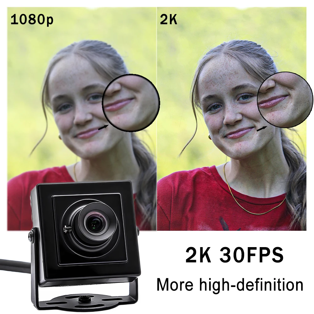 2K USB Camera 2560*1440 30FPS PC Video Industrial Metal Box With Wide Angle No Distortion Lens Plug And Play OTG Live Teaching