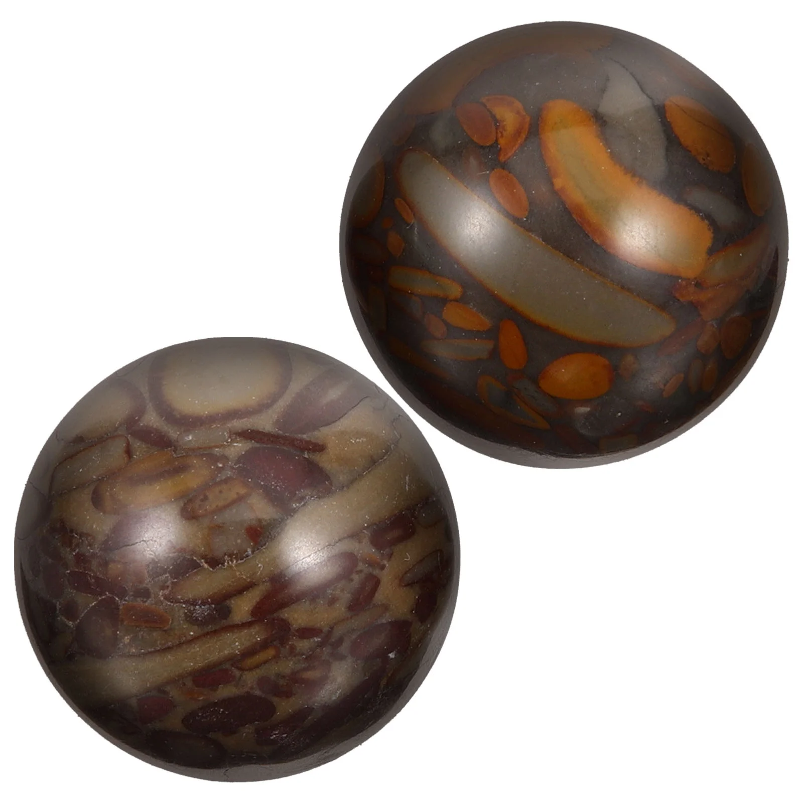 2 Pcs Massage Balls Hand Massaging Training Exercise Ring Handballs Stone Outdoor Massagers Fitness Palm Portable