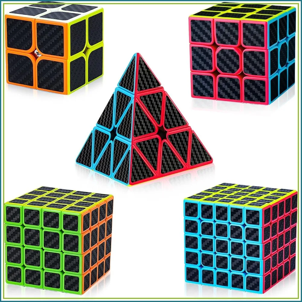 

Speed Cube Set 5 Pack Bundle 2x2 3x3 4x4 5x5 Pyraminx Puzzle Cube for Kids Beginners Adults