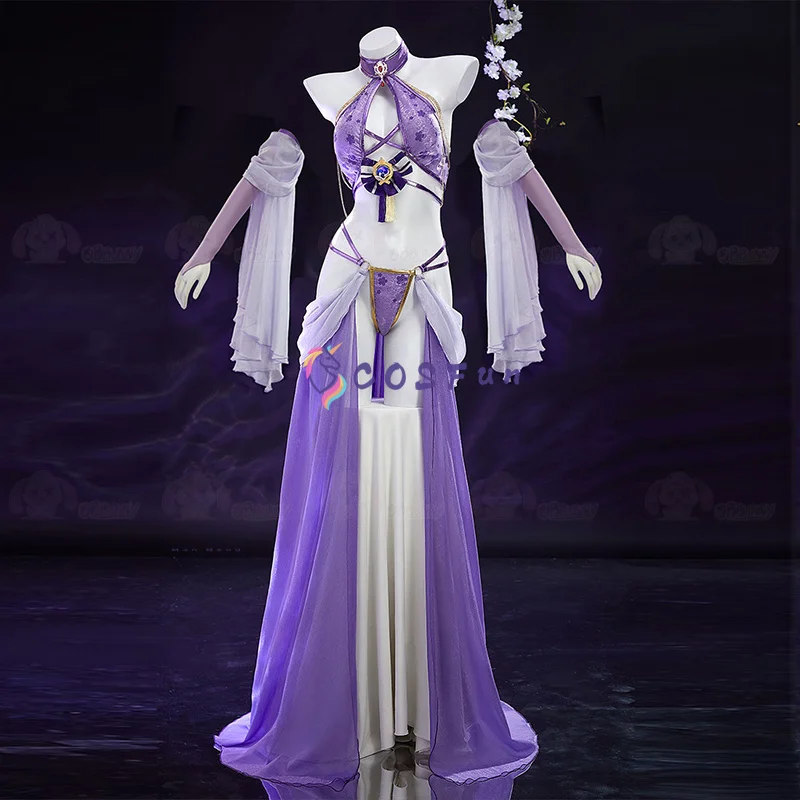 

Raiden Shogun косплей Genshin Impact костюм танцевальная девушка платье сексуальная униформа Хэллоуин вечерние наряд для ролевых игр женский COSFun