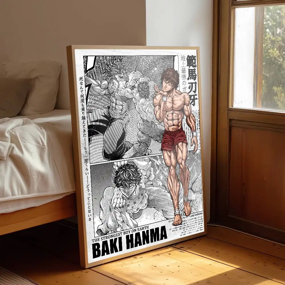 Baki Hanma Anime Manga  Poster Album Art Cover Songs Music Rap Wall Waterproof Paper Sticker For Living Room Home Decor