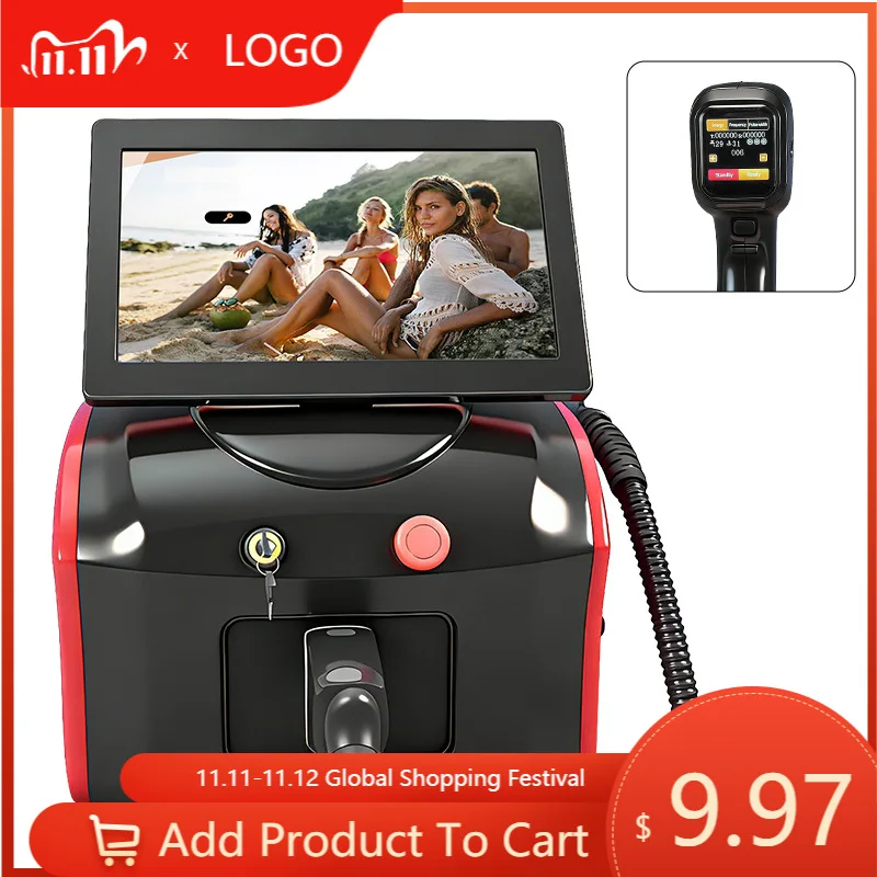 Portable Mini Desktop 808nm Diode  Hair Removal Machine 3000W Water Air Cooling Beauty Equipment 2-Year Warranty