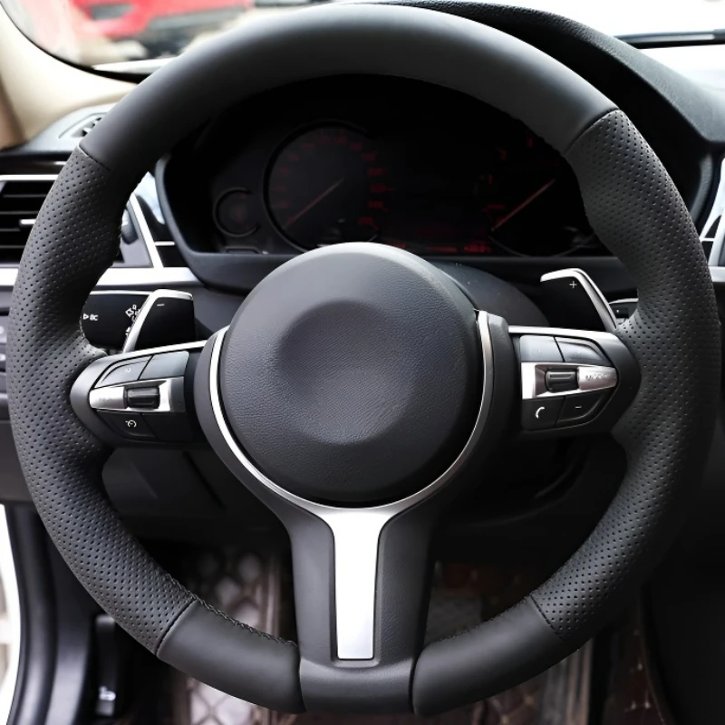 

For BMW X2 18 models Hand-stitched steering wheel cover lightweight and breathable full coverage modification desig