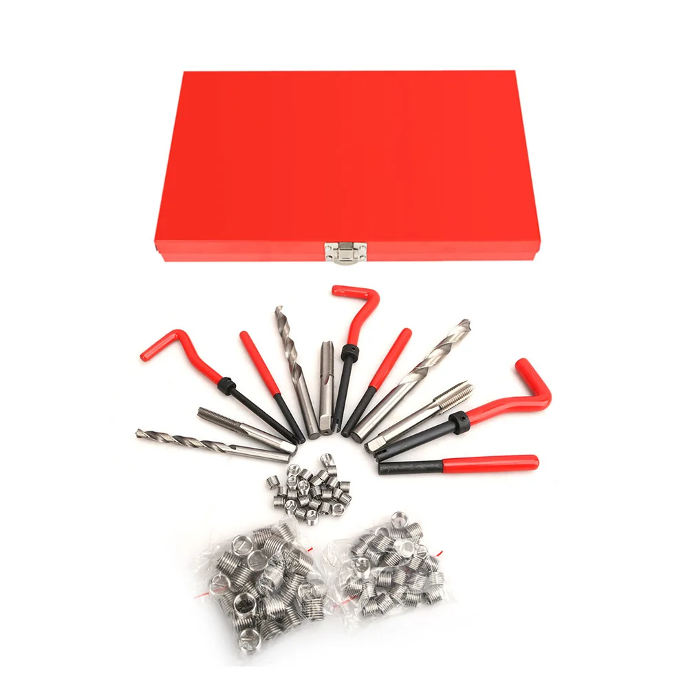 88–131 Stück Gewindereparatursatz M5-M12 Gewindeeinsätze mit Aufbewahrungskoffer für Automotorblock-Restaurierung und Garage, Werkstattwartung