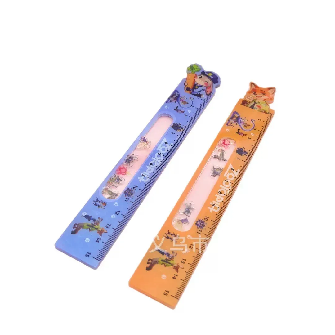 

Забавная качающаяся и радостная линейка, мультяшная акриловая прямая линейка 15 см, студенческий рисунок, двусторонняя линейка, линейка для снижения давления