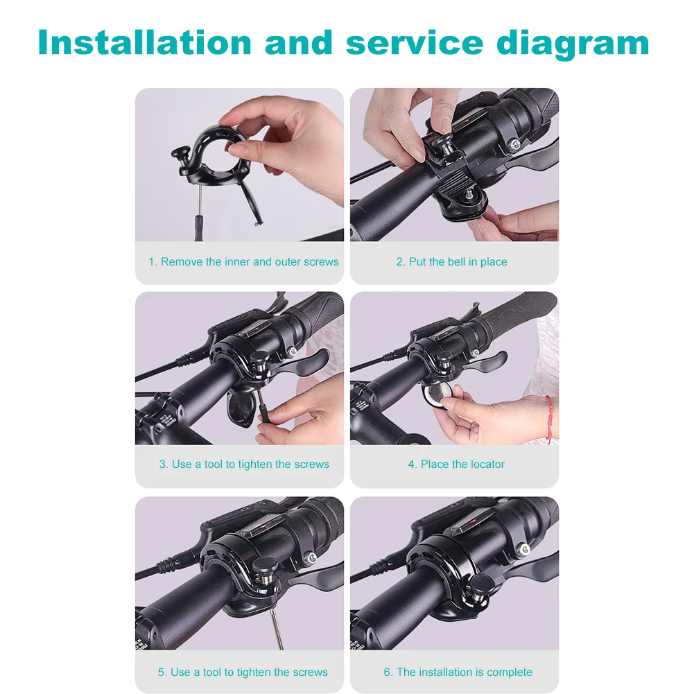 Mountain Bike Bell for Apple AirTag Aluminium Alloy MTB Cycling Horn Bike Handlebar Bell for Mountain Bike Road Bike