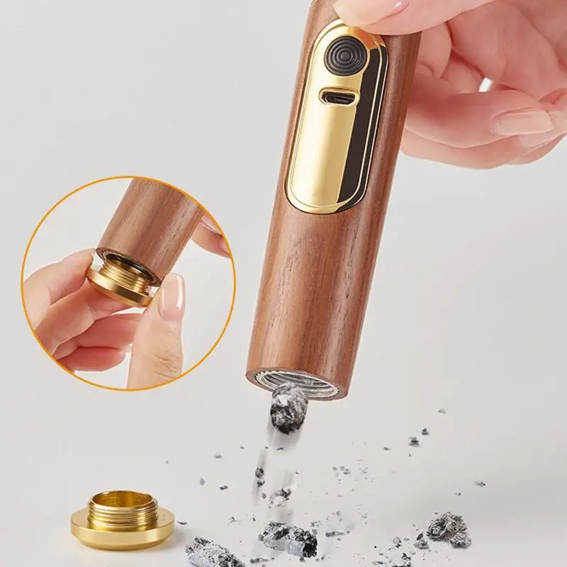 Handheld Mini Ashtray Outdoor Fireproof Ashtrays Wood Cigarette Holder Cigarette Cover  for Car Driving Ashtray Cigar Holder