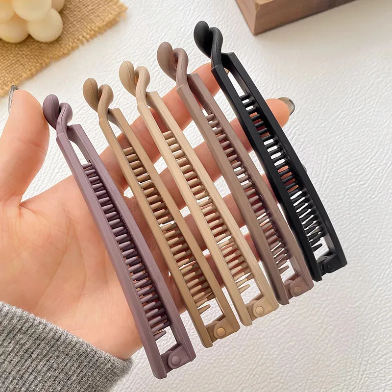 

Frosted Banana Hair Clip Women's New Hair Clip Solid Color One Word Clip Back of the Head Hair Volume Fashion Temperament