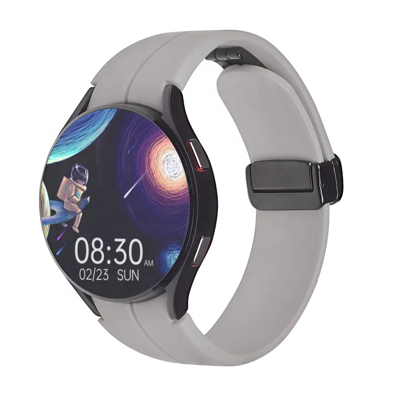 Novo Esporte Dobrável Ajustável Silicone magnético cinta Para Huawei watch 5 soft watch band 20 22MM