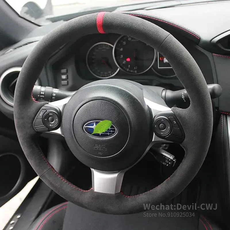 

Чехол на руль из алькантары для Subaru BRZ Legacy Forester, замшевый чехол на руль ручной работы, аксессуары для салона автомобиля