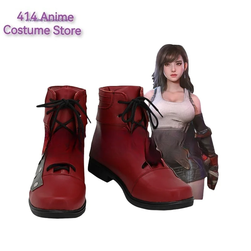 Game Final Fantasy 7 Tifa Cosplay Shoes Boots Props Halloween Party Role Play Custom Made Aksesori