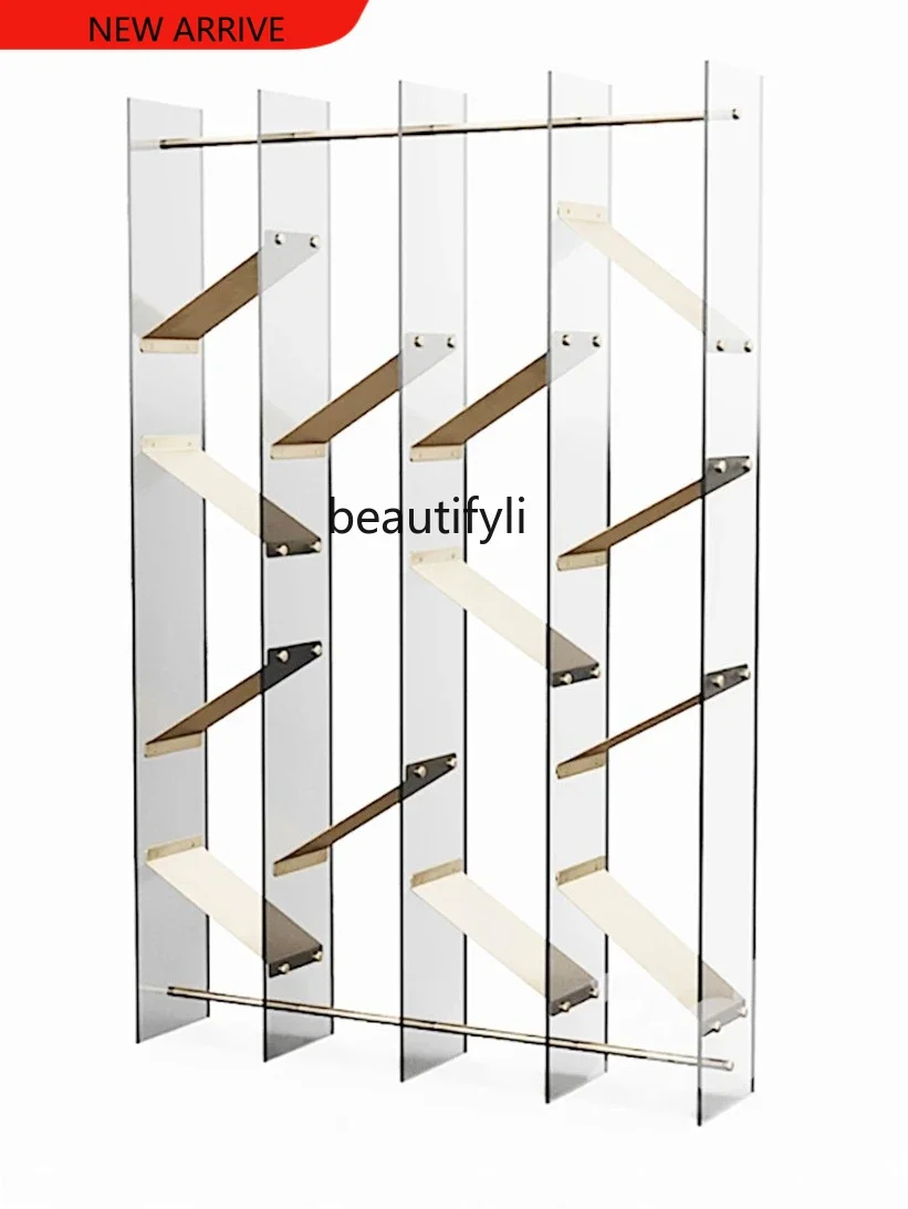 

X A15 Transparent Acrylic Living Room Simple Floor Wall Shelf Bedroom Study Modern Simple Storage Holder Home book shelf furnitu