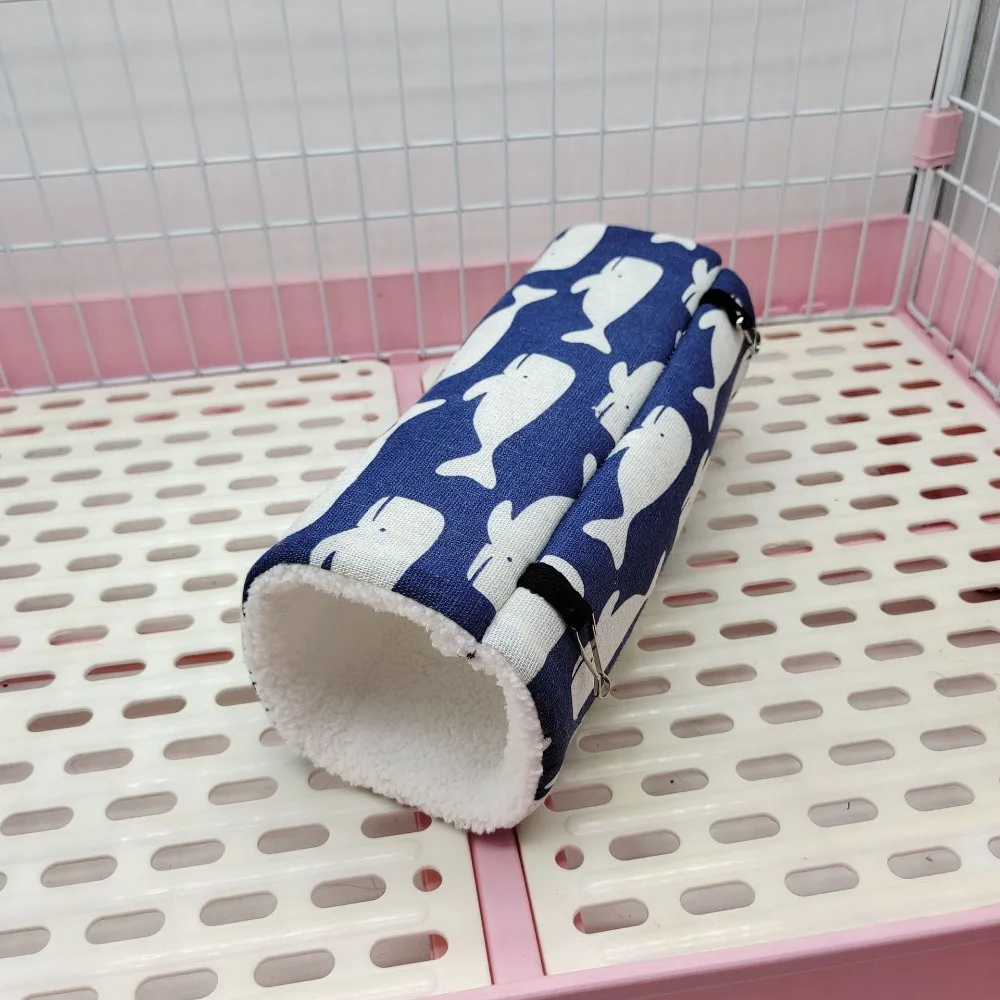 Hamster Tunnel Hammock for Small Animals Cute Cartoon Printing Hanging Cage Swing Sleeping Bed Nest House Squirrel Rat Toy
