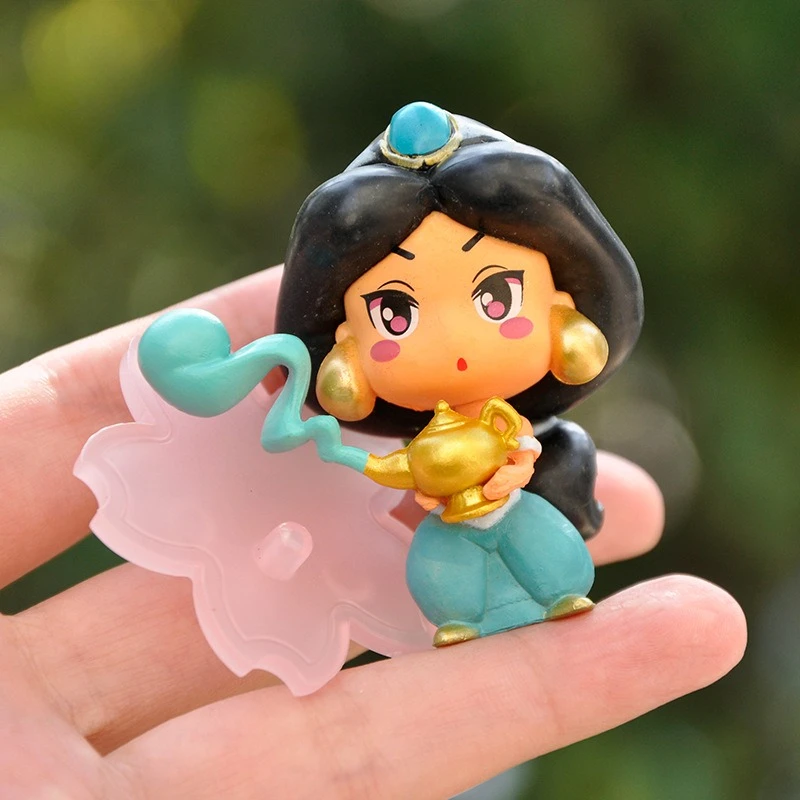 9 buah/set mainan tokoh aksi putri Disney putih salju Rapunzel Ariel Cinderella boneka Belle Mulan hadiah Natal ulang tahun anak perempuan