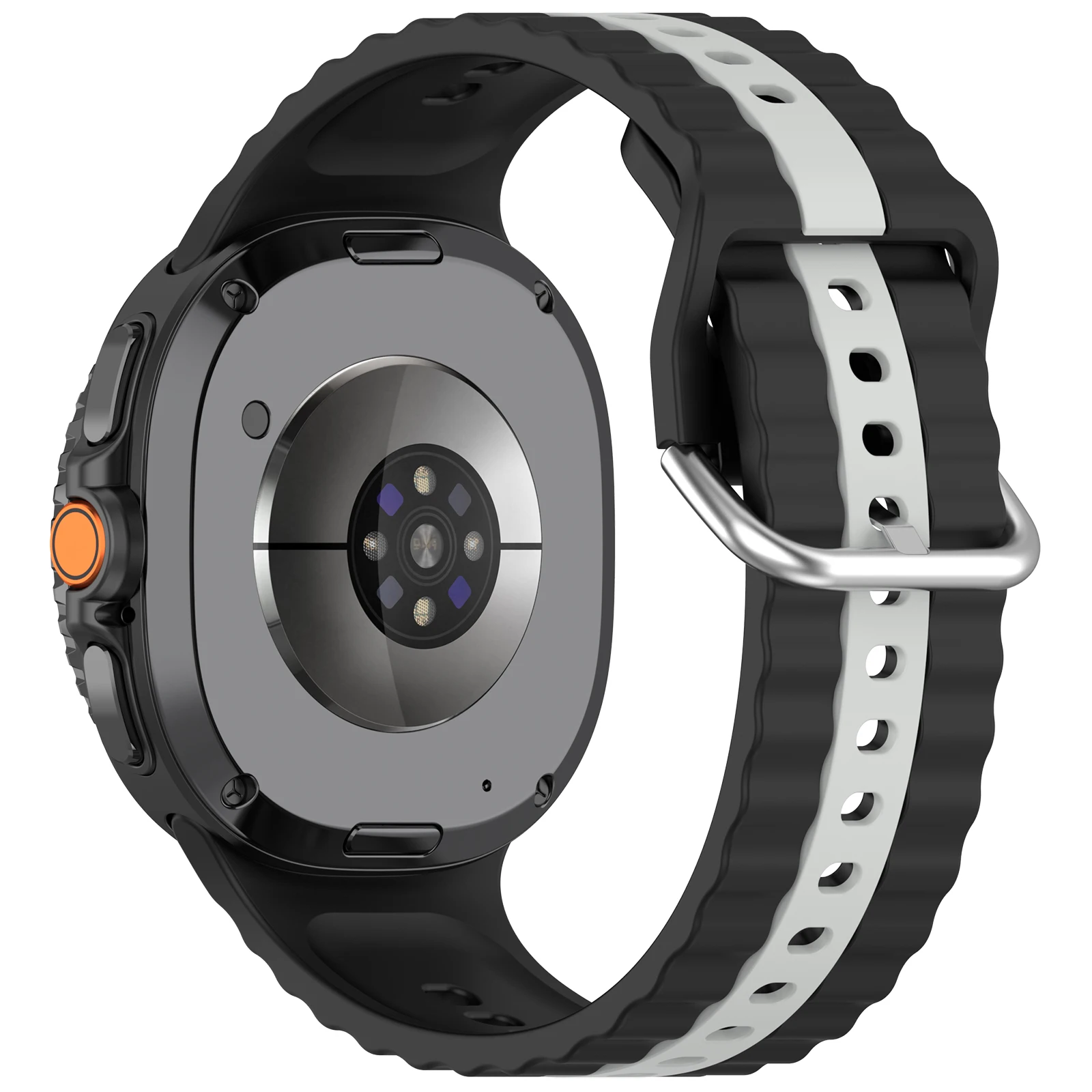 삼성 갤럭시 워치 8 44mm 40mm용 투톤 실리콘 스트랩 오리지널 팔찌 벨트 갤럭시 워치 8 클래식 46mm 밴드용