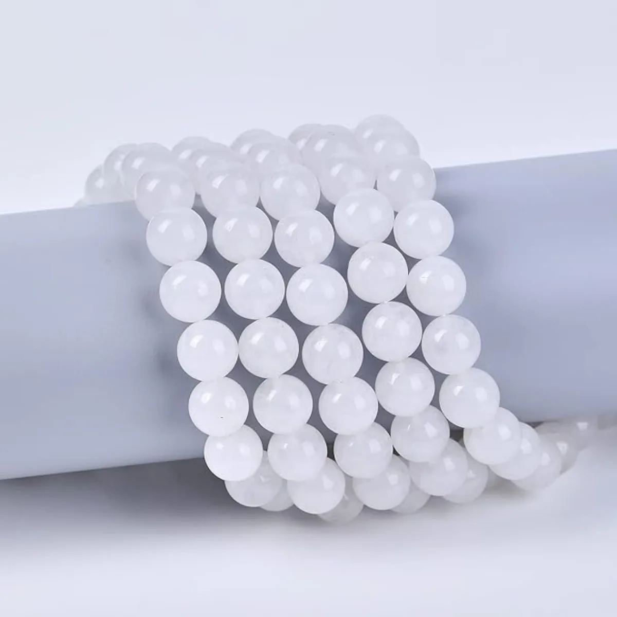 1Strand Genuine Natural Selenite Stone Near-Round Semi-precious Loose Beads for Bracelet Necklace DIY Jewelry Making Accessories