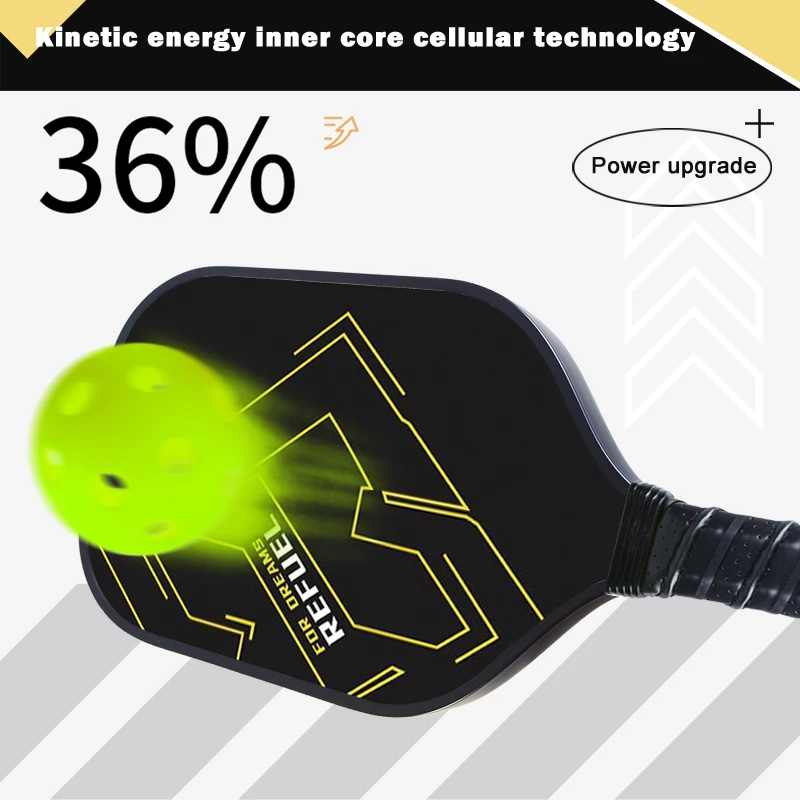 مضرب تنس احترافي من ألياف الكربون من نوع Pickleball، تصميم خفيف الوزن ومتفجر، مقبض مريح مضاد للانزلاق