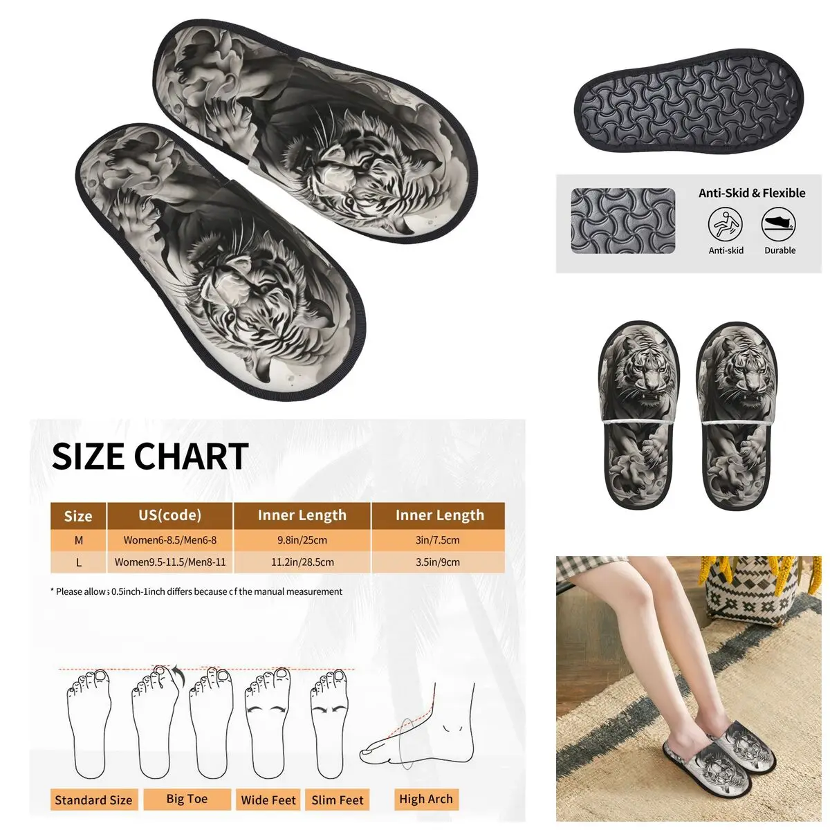 Cool Animals Tigers Men Women Furry slippers,fashion Color printing special Home slippers,Neutral slippers pantoufle homme