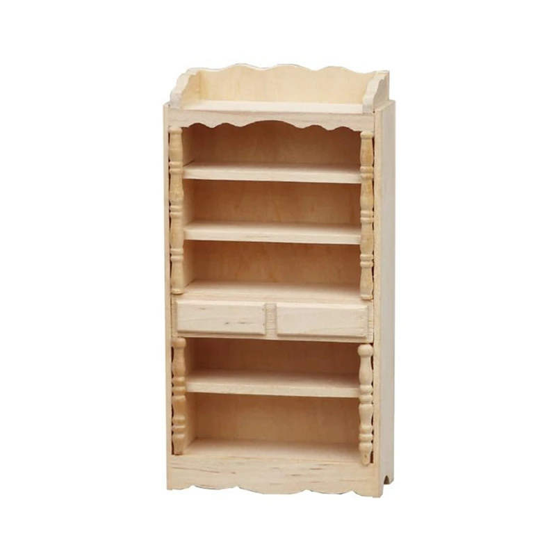 Miniature Classic Wood Bookcase Unfinished Wood Display