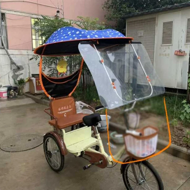 Electric Tricycles Canopy Double Seaters Push-pull and Walkable Tricycles Umbrellas Electric Motorcycle Canopy Bike Cover