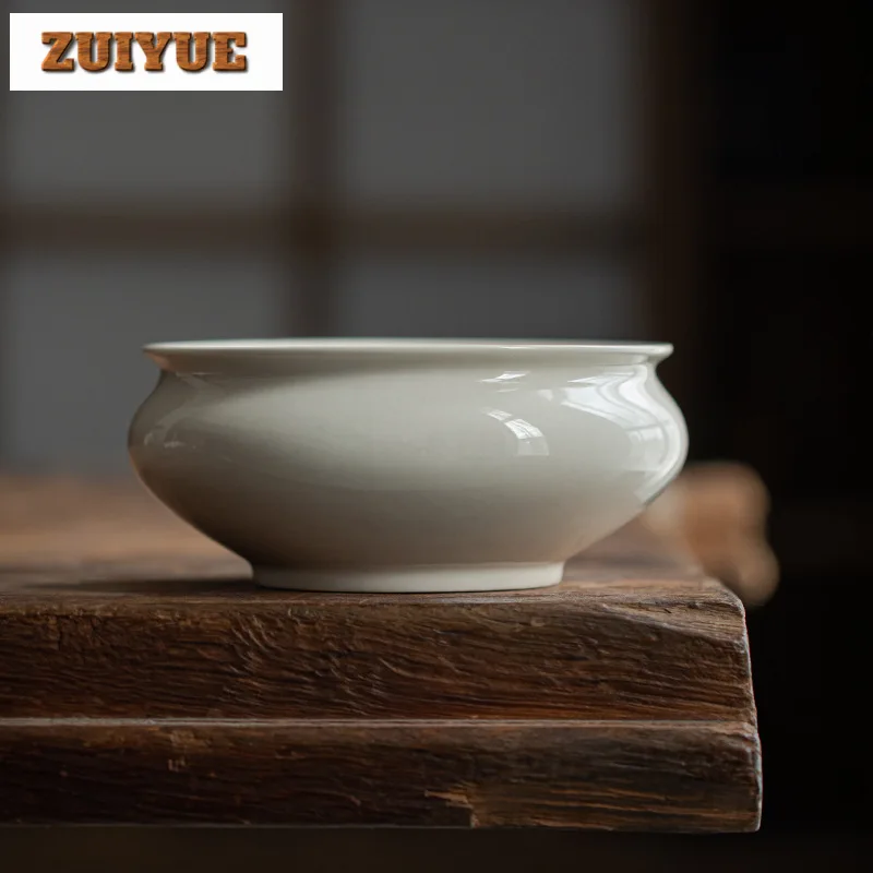 

Plant Ash Tea Washing Japanese Large Water Bowl Jianshui Elegant Tea Wash Bowl Writing-brush Washer Chaxi Supplies Gifts 600ml