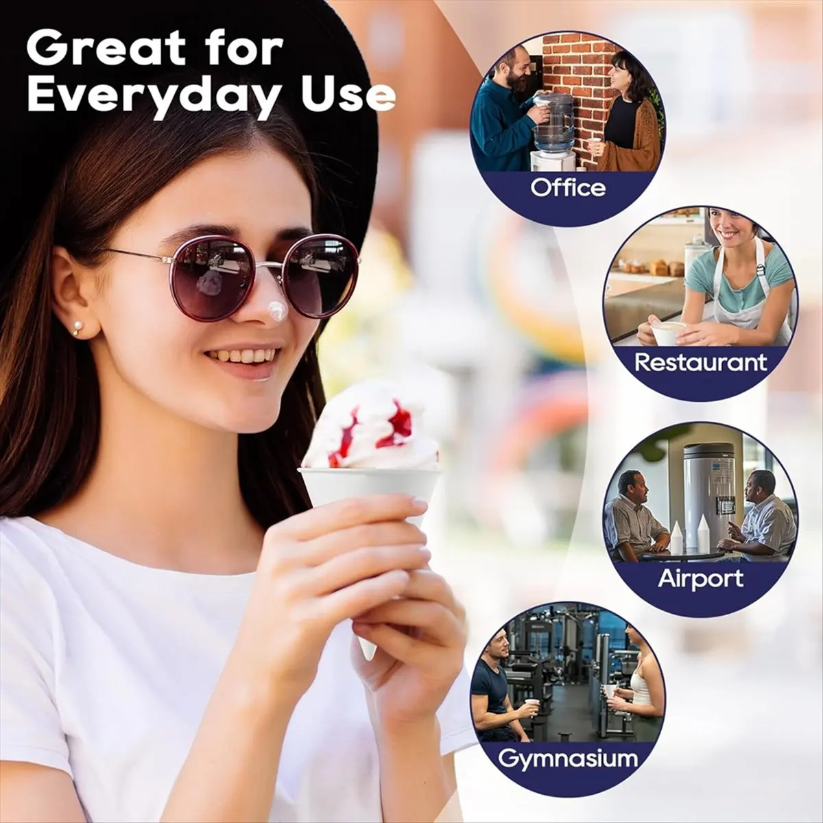 

AT16 200 Count 4.5 OZ Snow Cone Cups, Ideal for Water, Ice Cream, Shaved Ice - Perfect for Parties, Gyms, Festivals