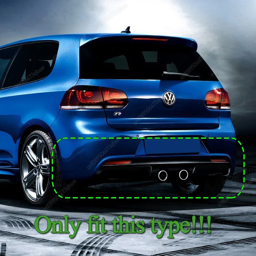 Car Rear Bumper Diffuser Tail Splitter Spoilers Protector Guard Lip Glossy Black ABS Bodykits For VW Golf 6 MK6 R R20 2008-2013