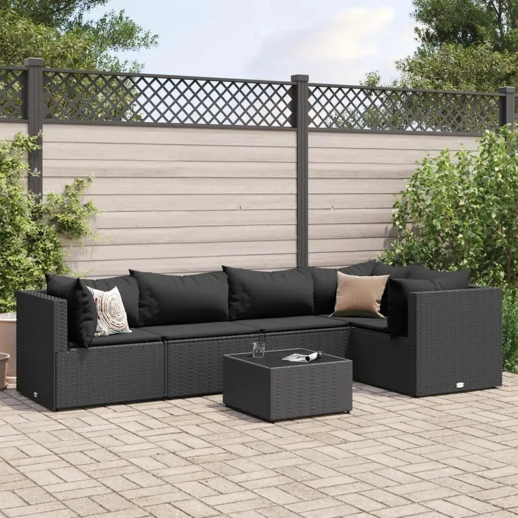 

Black PE Rattan Patio Lounge Set with Medium Adjustable Armrests Stylish Outdoor Furniture Set for Relaxing and Entertaining