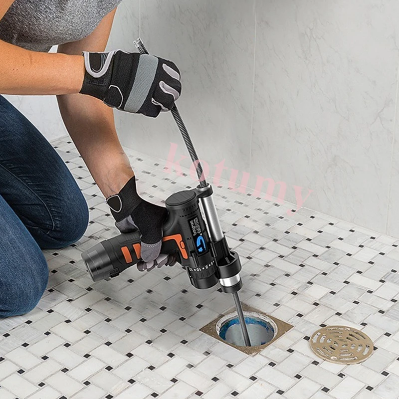 Professional Pipe Dredge Machine Electric Drill Sewer Dredger Toilet Drain Clogging Cleaning Tool