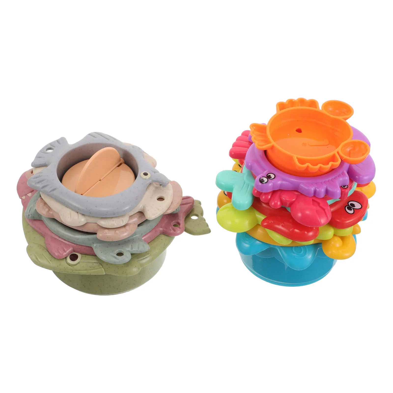 

2 set Stacking Cups Baby Infant Hand Eye Coordination Fine Motor Skills Learning Nesting Building Set For Toddlers Early