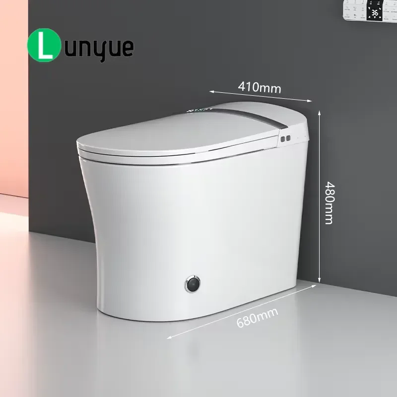 Certified Silver Floor Mounted Smart Toilet Automatic Flush Ceramic Bidet with Digital Display for Modern Bathroom