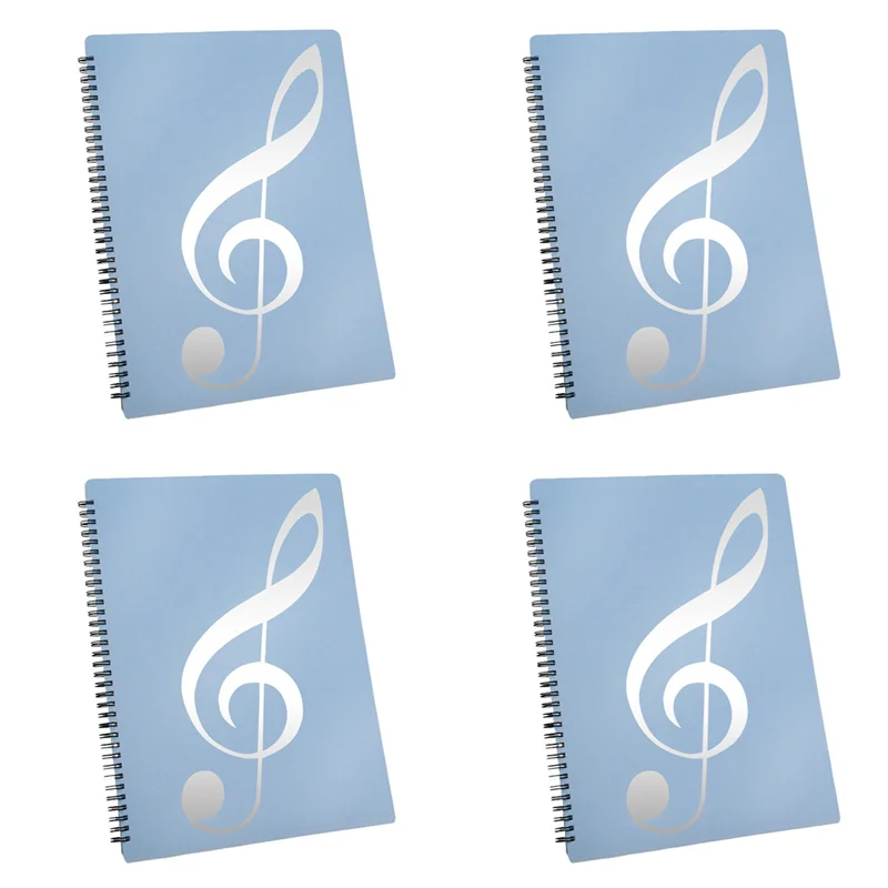 

B72A 4X Sheet Music Folder, 60 Pages Capacity, Sheet Music/Holder,Fits Letter Size A4, Writable & Detachable(Blue)