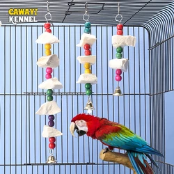 Random Color Hang Toy for Parrot Birds Training Cuttlefish Bones Calcium Supplements Bird Cage Perch Hamster Molars Chewing Toys