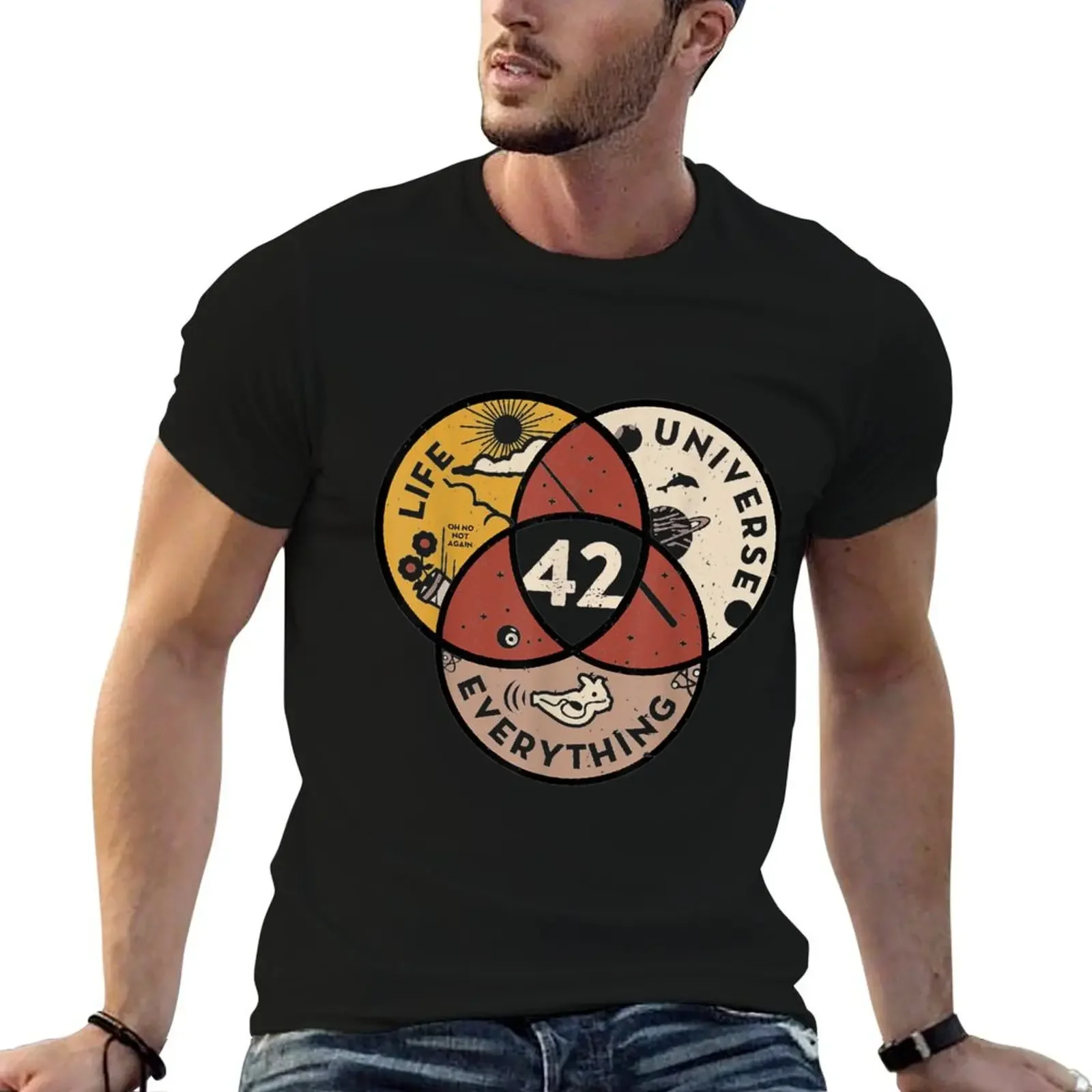 

42 answer to life universe and everything T-Shirt graphic shirts kawaii clothes customizeds men clothes