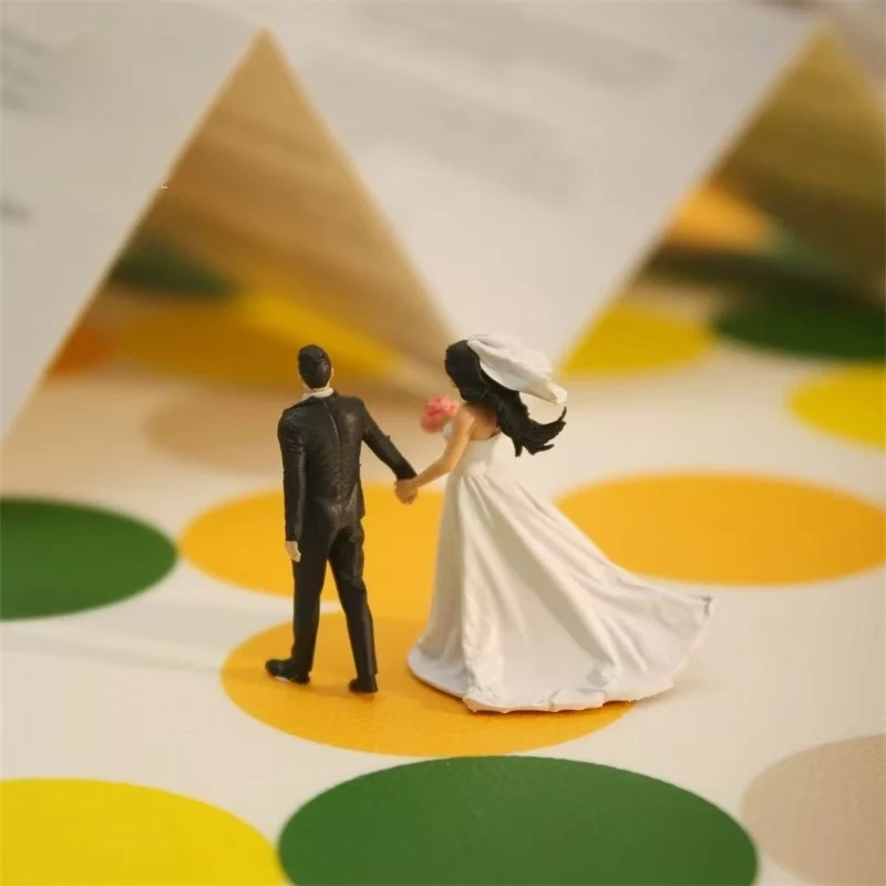 2026 New 1/64 Proportion Bridal and Groom Romantic Wedding Series Set Miniature Doll Model DIY Scene Matching Toy Ornament Gift