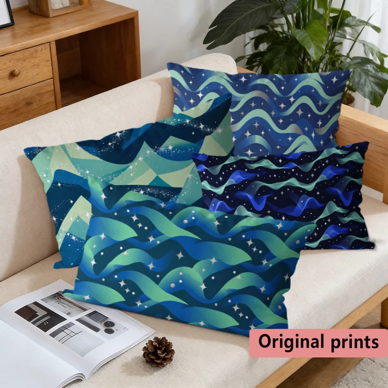 Starry Wave Throw Pillow Covers Suitable For Sofa Bedroom Car Pillow Cover Cushion Rectangular Back Cushion