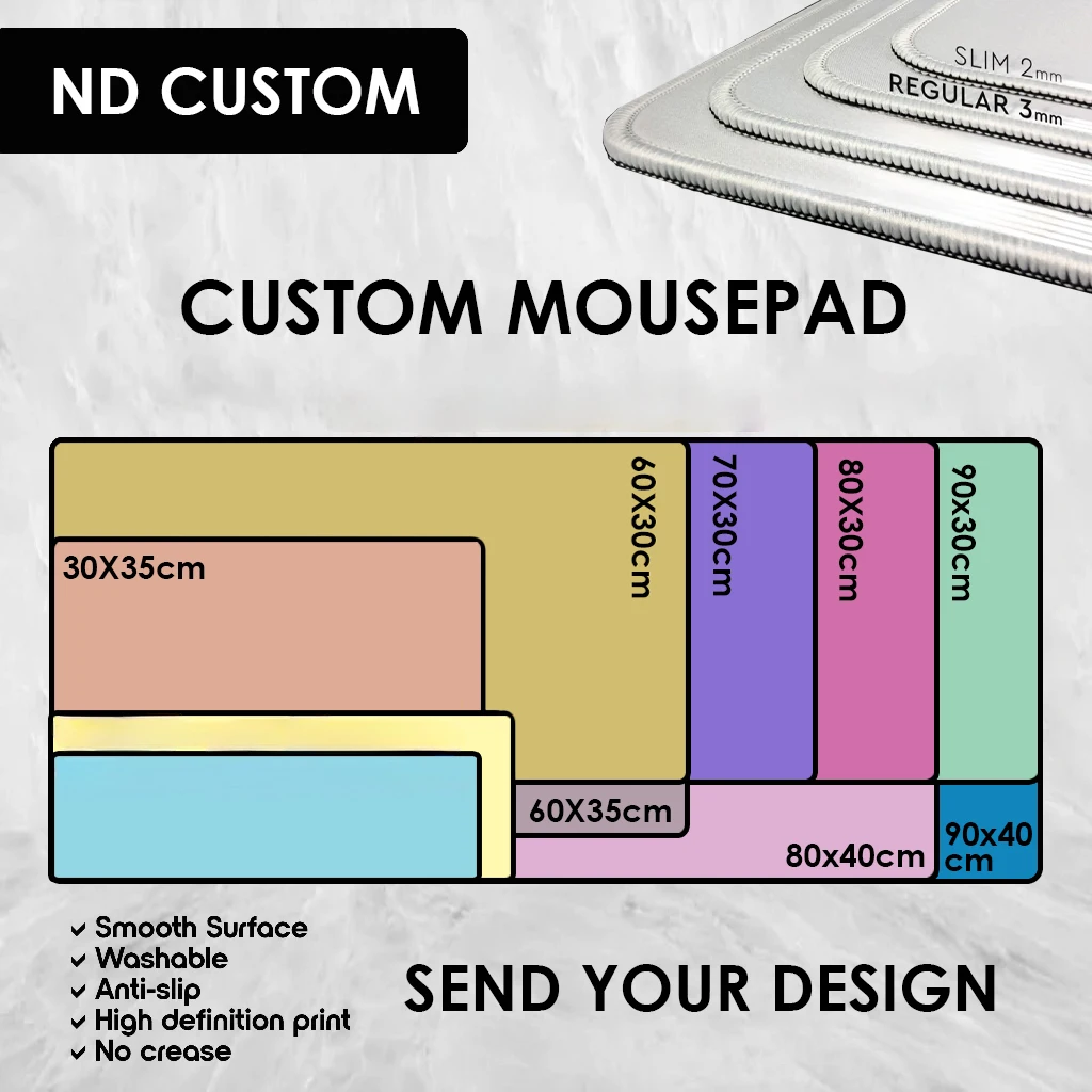 Custom Design Mouse Pad Waterproof Non Slip Custom Pattern Desktop Mat Ideal Gift for Desk Gaming Office Decor