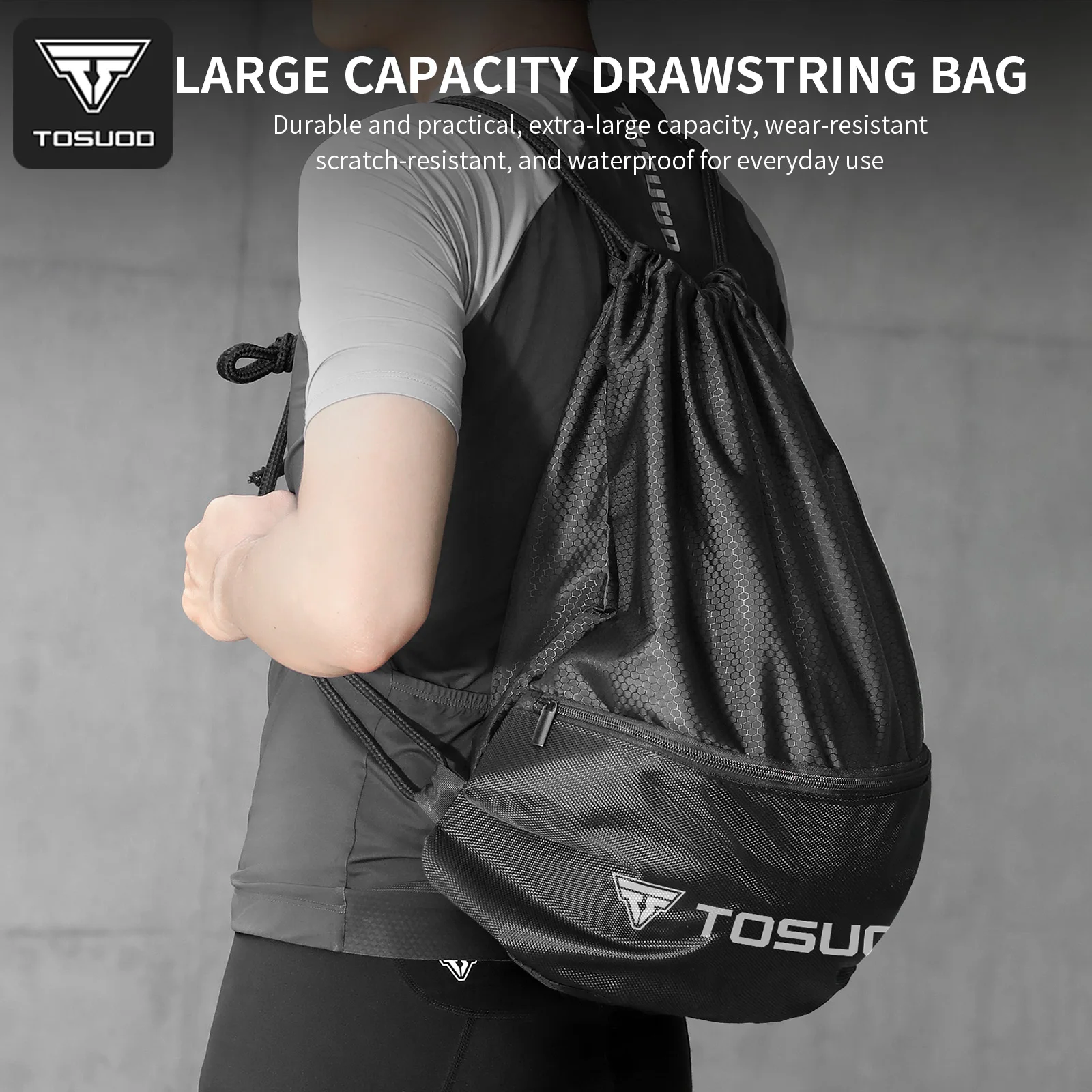 

TOSUOD Large Capacity Scratchproof Sports Backpack Lightweight Foldable and Zipper Pocket Backpack Outdoor Sports Bag
