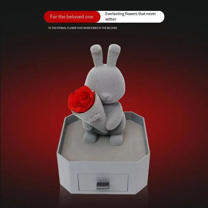 

Yongshenghua Sweetheart Rabbit Acrylic Jewelry Box Bluetooth Speaker Qixi Valentine's Day Gift for Best Friend Birthday Gift