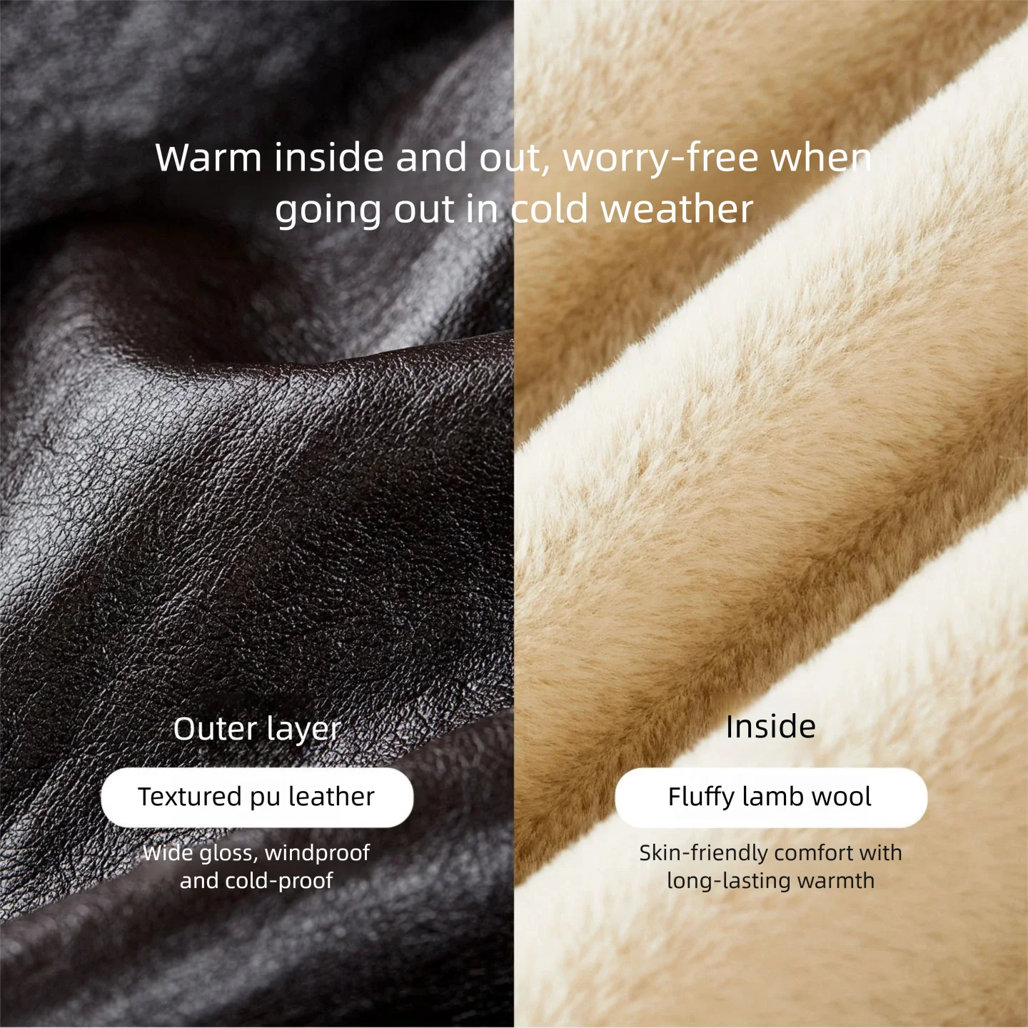 Jaqueta Feminina SENTUBILA de Couro Sintético Forrada com Lã, Gola Contrastante, Casaco Curto de PU, Coleção Inverno 2025, Agasalho Feminino W54PD6213