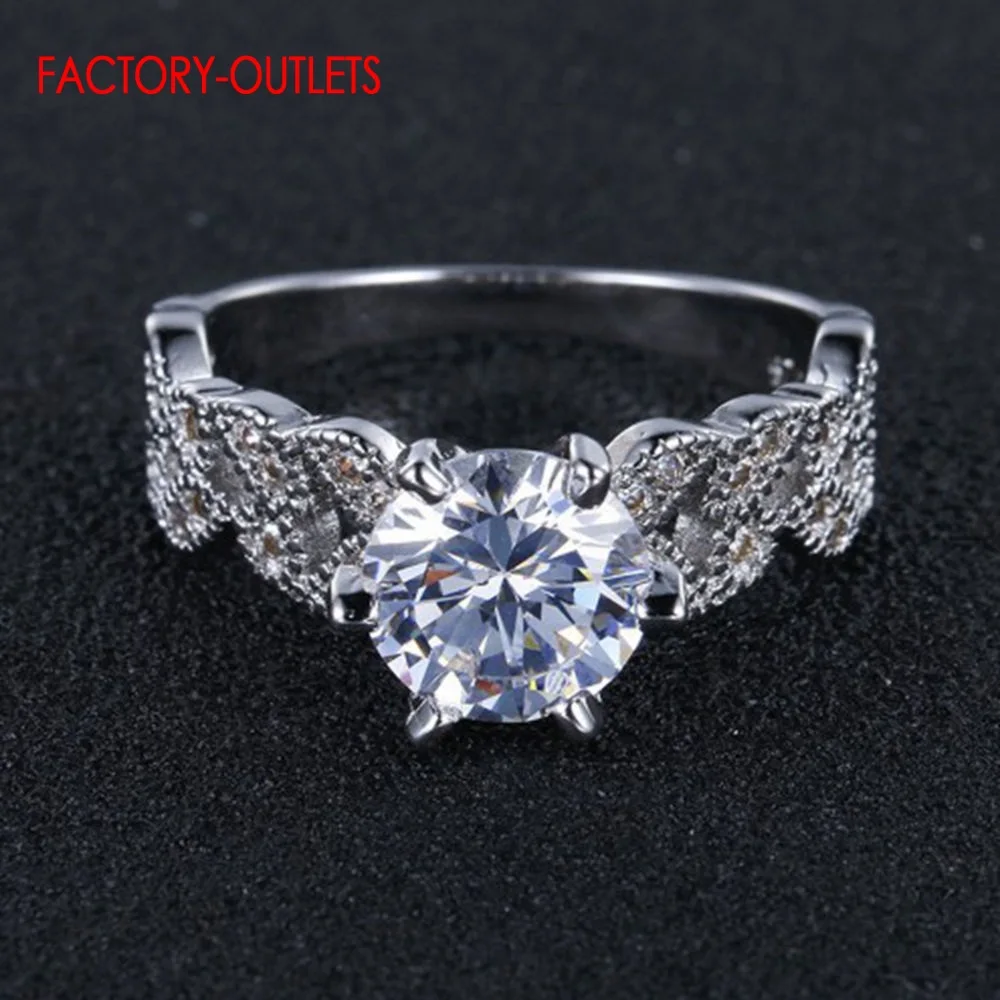 Genuine 925 Sterling Silver Rings For Women AAA Zircon Luxury Sparkling Female Crystal Rings For Anniversary Wedding Party