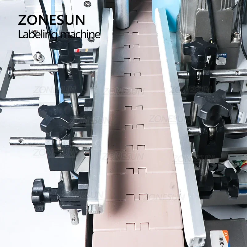 ZONESUN TB-500A Automatic Double Sides Label Sticker Jar Water PET Round Bottle Positioning and Labeling Machine with Date Coder