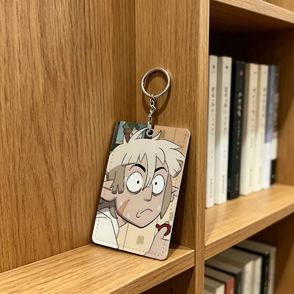 T-The O-Owl House H-Hunter Card Case Leather Card Holder Keychain Key Ring Door Access Tags ID Card Case Keychain view 2