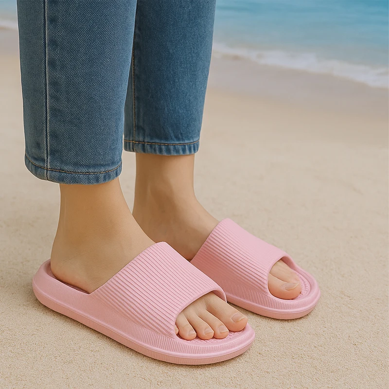 إيفا نعال شاطئ مع سحابة مثل الراحة الحمام عدم الانزلاق مقاومة للرائحة نِعال تدليك النساء أحذية المنزل الرجال صندل