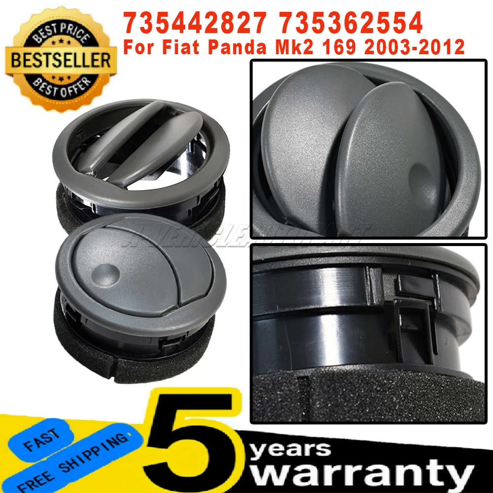 New 735442827 735362554 For Fiat Panda Mk2 169 2003-2012 Front Dashboard Air Vent AC Grille Diffuser Nozzle Trim Car Accessories