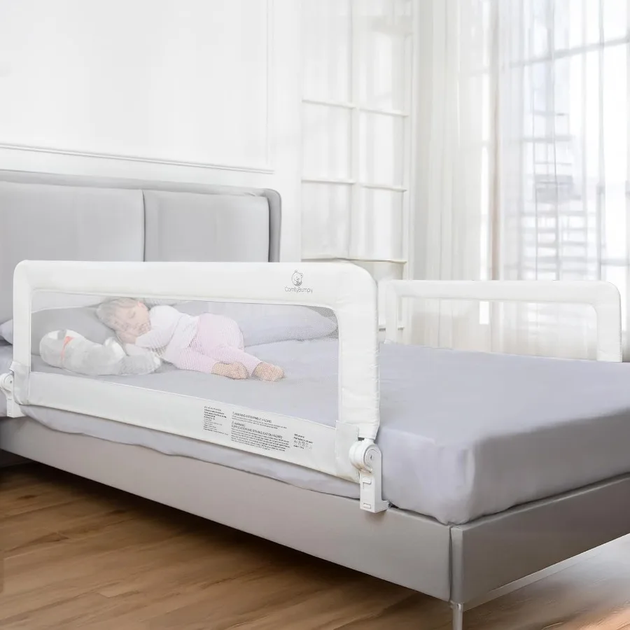 2-Pack Bed Rail for Toddlers L x 19.5 H Toddler Bed Rails for Twin, Full, Queen King Mattress Size Swing Down Rail Guard Mattre