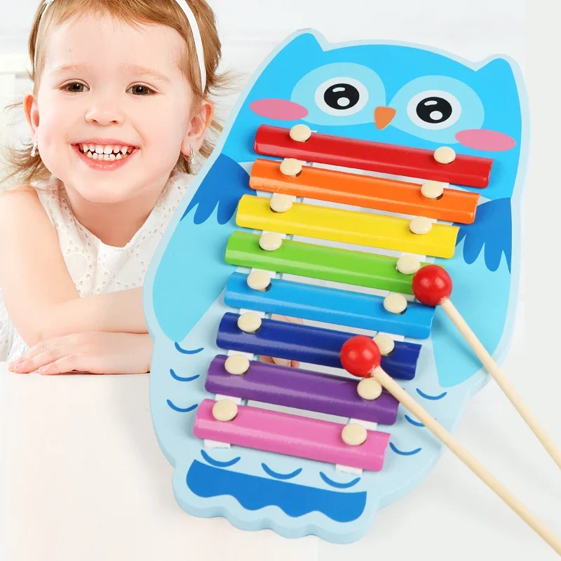 8 Scales Xylophone Educational Percussion Xylophone Learning Professional Kid Wood Colorful Musical Instrument Toys for Children