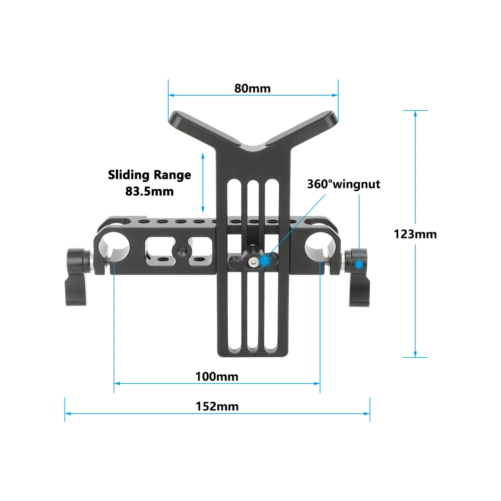 KAYULIN Y-Type Lens Support with 15mm Rod Clamp, Adjustment Vertical, for 50-140mm Lens Diameter Camera, Extended Support