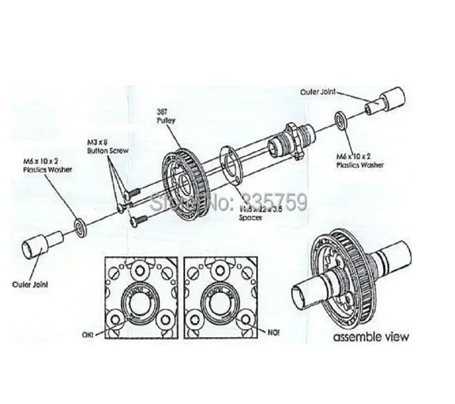Metal 38T Gear Belt Differential Upgrade Parts for Sakura S XI XIS CS D4 D5 Ultimate DGS DGX DGXI DG5 DG7 DGW RC Car