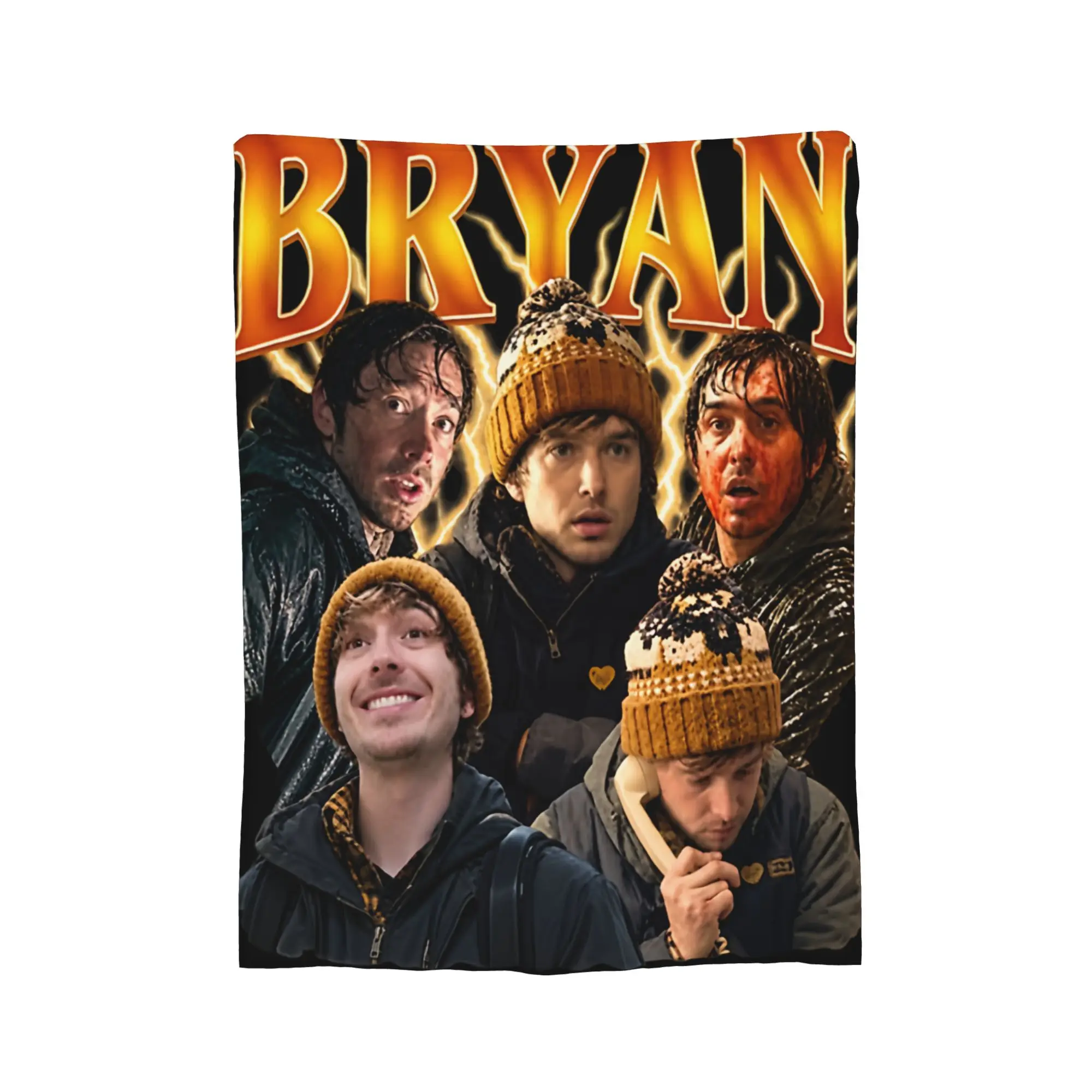 Vintage Bryan RE Austin Abrams Knitted Blanket Flannel  Lightweight Throw Blanket for Outdoor Travel Bedroom Quilt